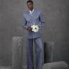 The gray pinstripe power suit